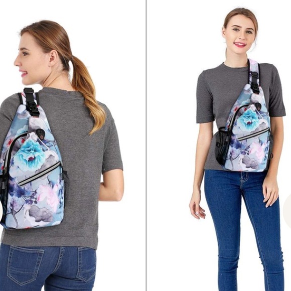 Mosiso Sling BackPack Crossbody Shoulder Bag in Ink Wash Painting - Picture 2 of 8